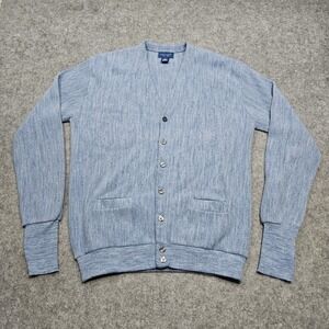 Vintage Towncraft Cardigan XLT Blue Mr. Rogers Grandpa Sweater Made in USA